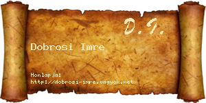 Dobrosi Imre névjegykártya